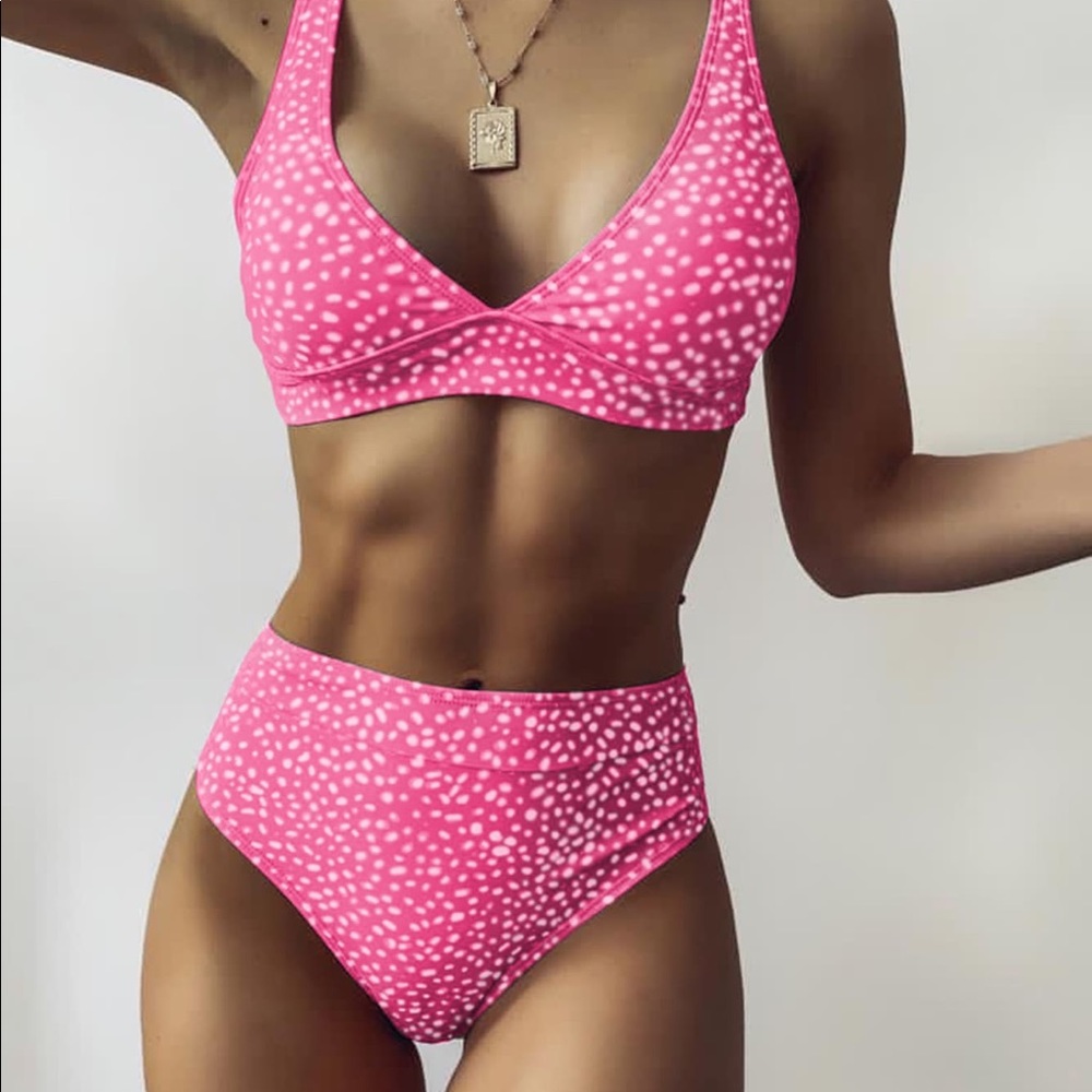 Dalmatian V Neck Bikini Swimsuit